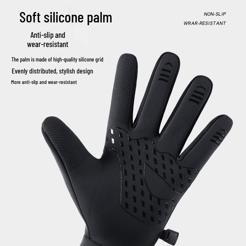 Men's and Women's Winter Cycling Touchscreen Gloves - Windproof, Warm, Waterproof, Silicone-Grip for Outdoor Sports & Fishing.