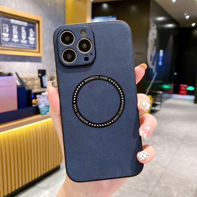 

Чехол из овчины для Magsafe, магнитный чехол с беспроводной зарядкой для Iphone 13 12 Pro Xs Max X Xr 11 14 Pro Max Plus, чехол-бампер for iPhone 12 Pro