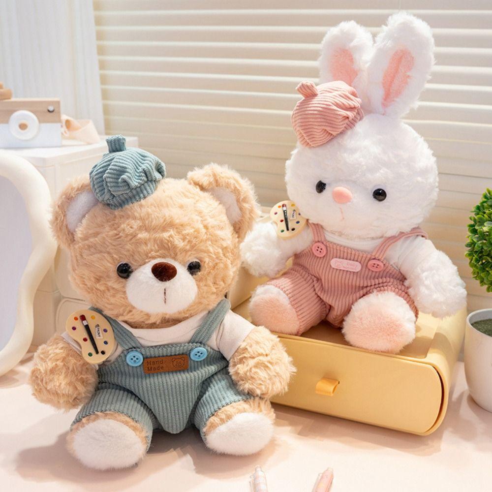 With Hats Bear Wear Clothes Plush Toys Fluffy Rabbit Stuffed Animal  Birthday Parties