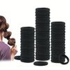 100 Stück Hochelastische Haargummis für Mädchen Schwarz Haarband Gummibänder Pferdeschwanzhalter Scrunchies Kinder Haarschmuck