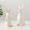 Keramik Hasenstatue, Weiße Oster Tierstatue Perfektes Geschenk für Ostern und Garten Jede Umgebung Verbessert Atmosphären