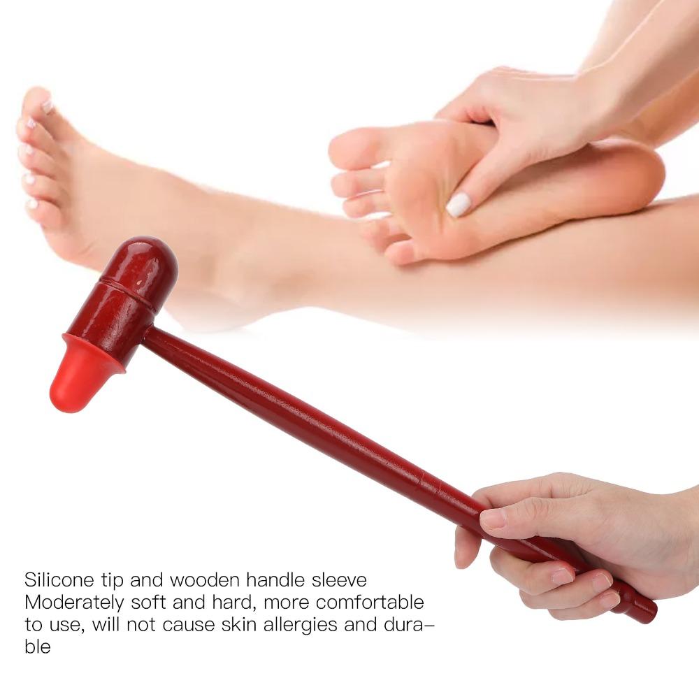 Wooden Handle Massage Stick Ergonomic Foot Massager Handheld Acupoint Hammer Foot Massage