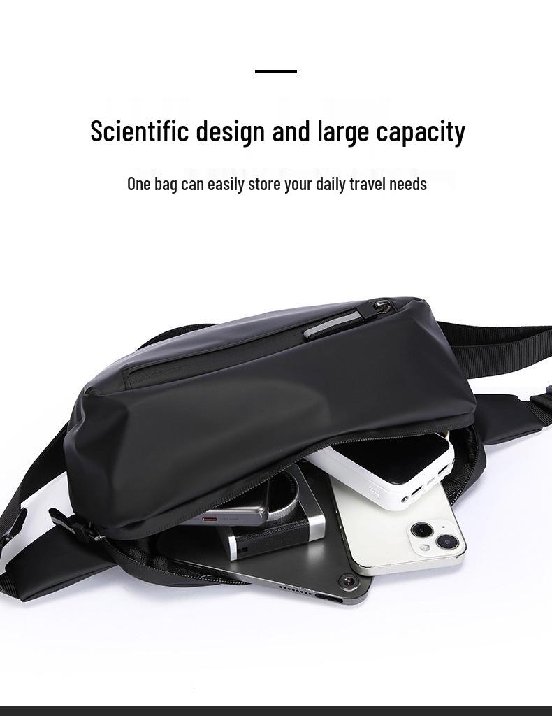 2025 Spring Men's Trendy Shoulder Bag: Fashionable, Functional, Waterproof Nylon Crossbody