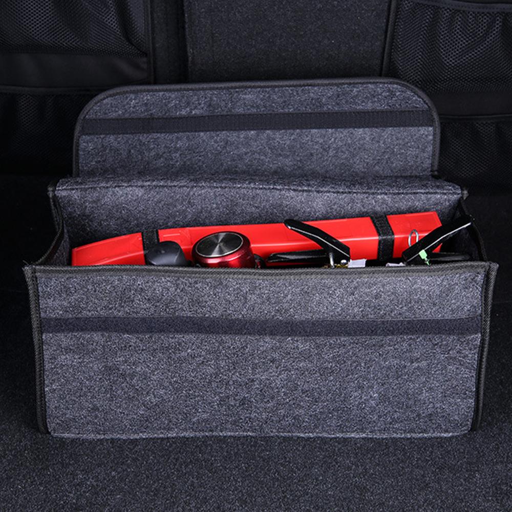 Soft Felt Car Trunk Organizer Boot Storage Bag Anti-Slip Compartment Tool Storage Box Automobile Interior Accessories