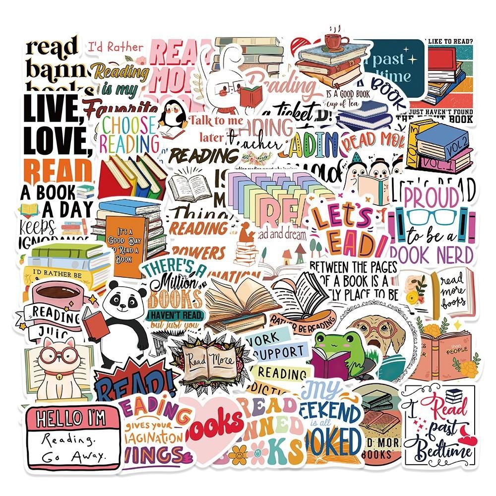 Multiple 50PCS Cartoon Reading Books Smut Graffiti Stickers Graffiti Stickers for Bicycle Hand Account Pencil Case Decals