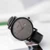 BUREI Men's Stylish Analog Quartz Watch, Simple, Slim, Casual Design, Date Display, Waterproof, Popular Brand, Black Leather Strap [Parallel Import]