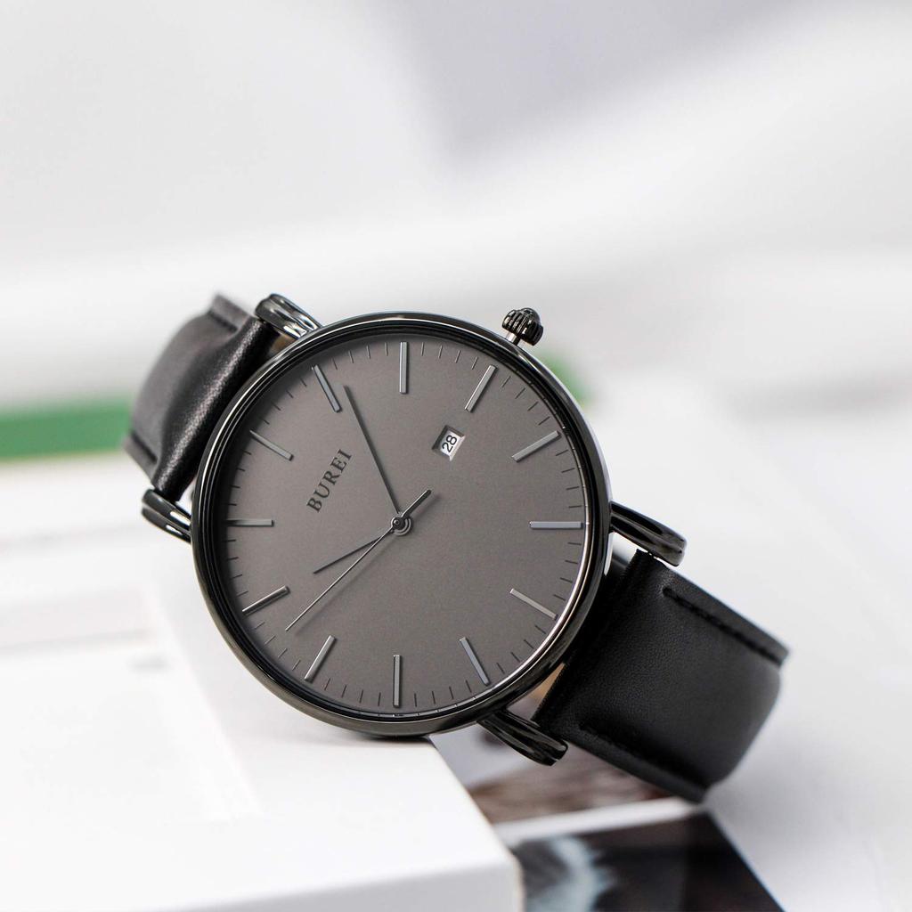 BUREI Men's Waterproof Analog Business Milanese Mesh Belt Stylish Wristwatch Date 13