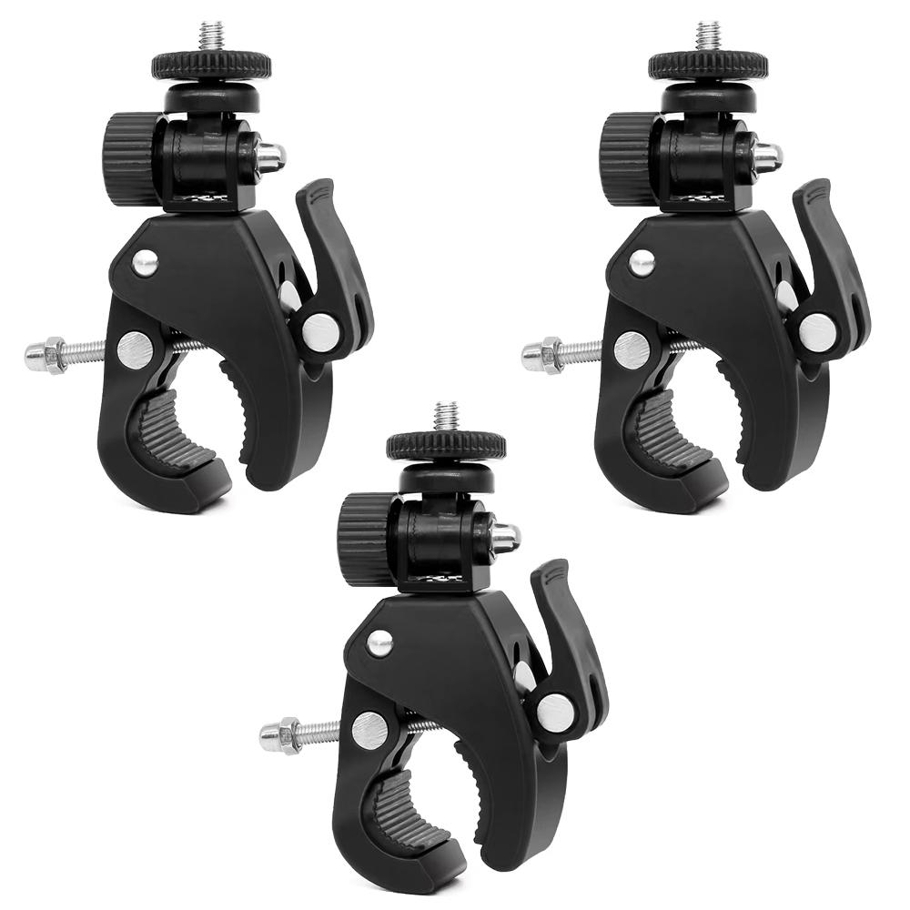 Bike Handlebar Clamp Mount 1/4 Screw 180 Adjustable Bicycle Holder for GoPro Insta360 DJI Action Camera LED Light 1/2/3/5/10 PCS