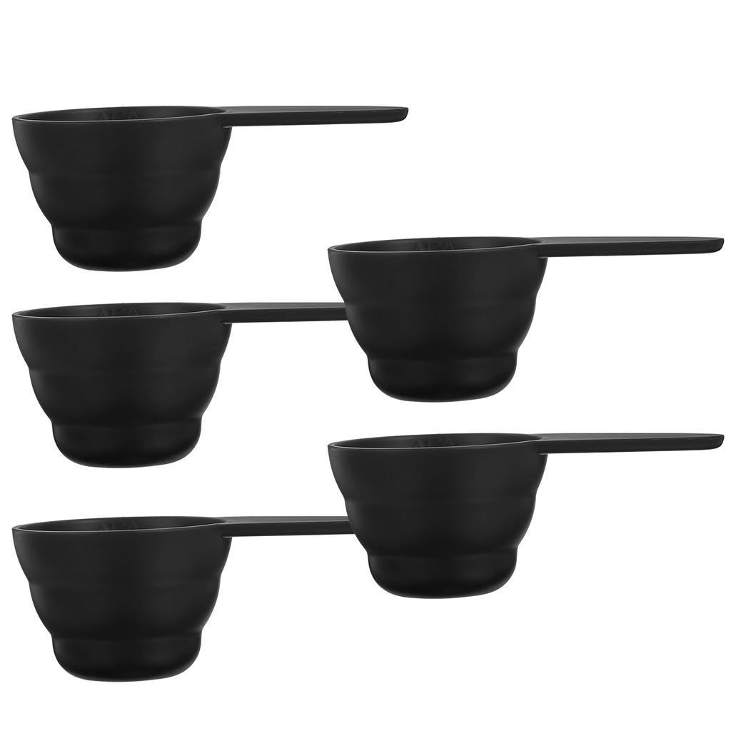 5 Pcs Coffee Spoons Plastic Measuring Tablespoon Kitchen Scoop Black Small Measure