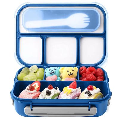 A Large Capacity Bento Box of 81 Ounces, Suitable for Adults, Children, and Toddlers, with 4 Compartments