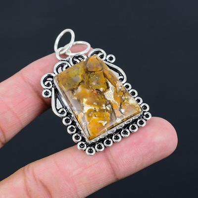 925 Silver Natural Cobra Jasper Handmade Bezel Wedding Birthday Pendant Jewelry
