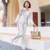 Women's Elegant Baseball Jacket & High-Waist Pant Set