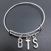 ARMY Letter Charm Expandable Bangle Bracelet, Adjustable Wire Bangle, Kpop Fans Jewelry Accessory