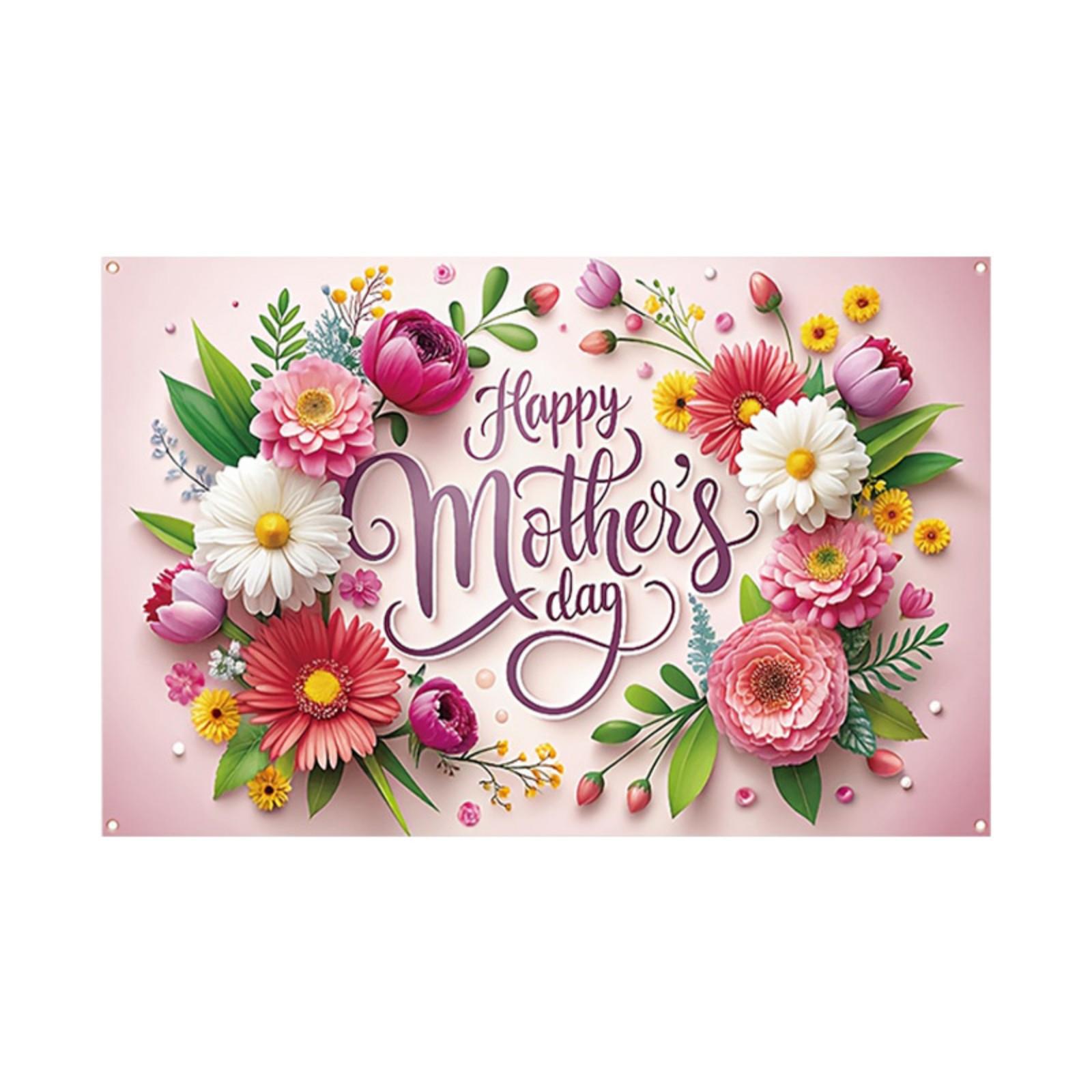 

Ткань для фона ко Дню матери Декорация ко Дню матери Атмосфера вечеринки Декорация для семейного сбора ко Дню матери one size