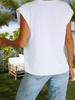 Women's Cap Sleeve Tank Top Crew Neck Loose Fit Basic Summer Tee