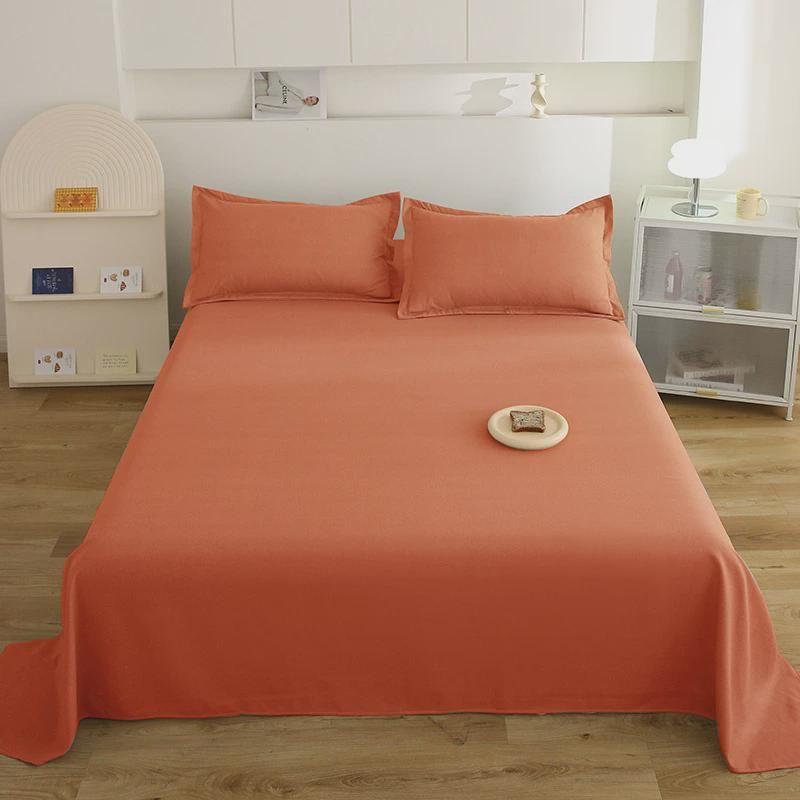 

Постельное белье Осень Стиранный хлопок Цельный Стиль Инс Минималистичный Однотонный Студенческое общежитие Односпальный Двуспальный Покрывало Пододеяльник Комплект из четырех предметов 120 × 230cm (thin Bed Sheets single piece) Orange