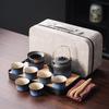 Xunyi Gradient Ceramic Travel Tea Set with Xishi Teapot
