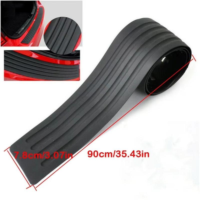 

1pc Car Rear Bumper Cover Sticker Strip Protector Trunk Sill Scuff Plate Guard Automobiles Exterior Parts Styling Mouldings Black