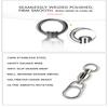 Steel Hooked Lure Connecting Ring Oval Split Rings Snap Rolling Jig Connector Bearing Swivel