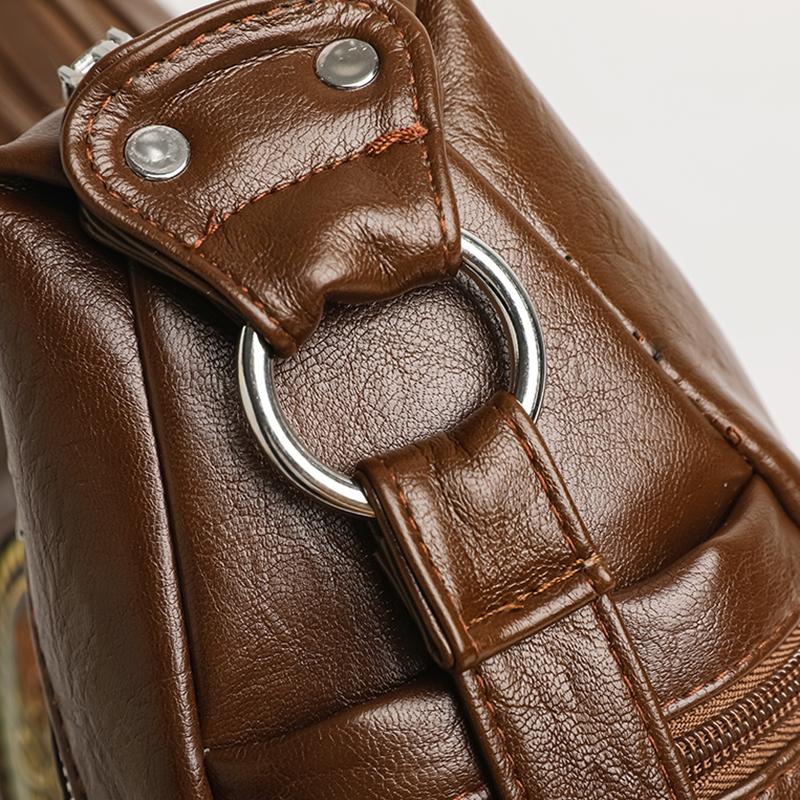 Damentasche Schulter Umhängetasche Mittelalterliche Tasche Große Kapazität Geschnitzte Muttertasche