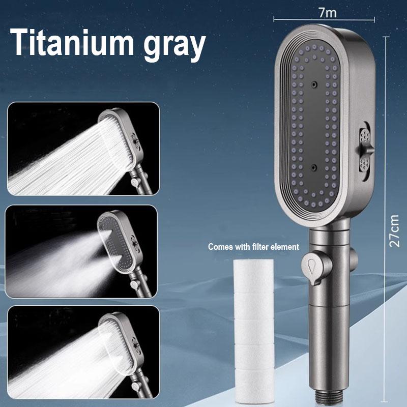 High-Pressure Shower Head with Filter, 3 Spray Modes & Anti-Clog Silicone Nozzles, Fluoride Removal & 1-Click Pause
