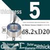Außen-Ø 20mm Aluminiumlegierung Flache Unterlegscheibe Abstandshalter mit M6/M8/M10/M12 Innenloch - Metallwellenbuchse Isoliersäule.