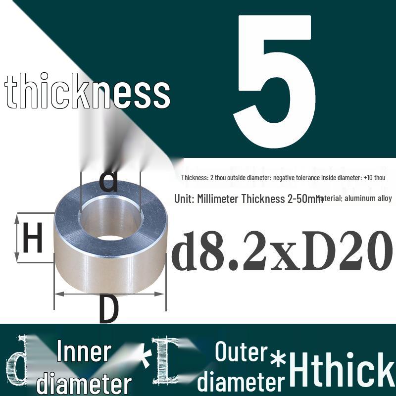 Außen-Ø 20mm Aluminiumlegierung Flache Unterlegscheibe Abstandshalter mit M6/M8/M10/M12 Innenloch - Metallwellenbuchse Isoliersäule.
