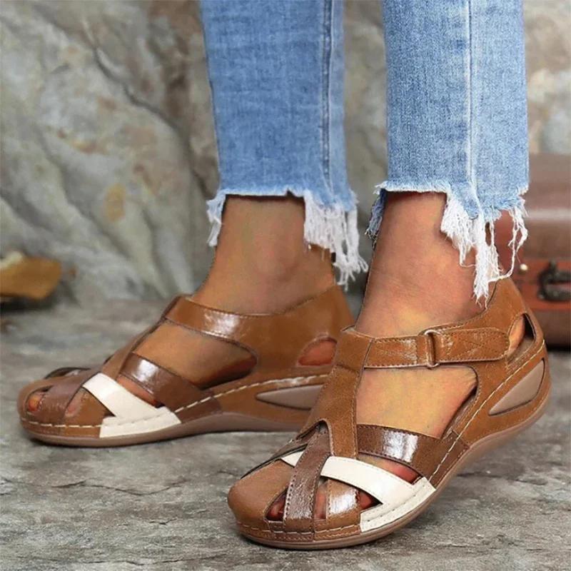 Fashion Summer Sandals Women 2025 Outdoor Walking Shoes Non-Slip Sandals Ladies Wedge Sandals Woman Casual Sandal Women Footwear Female