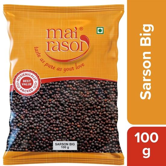 MAI RASOI Senfsaat/Sarson/Rai Schwarz Groß 100 Gramm