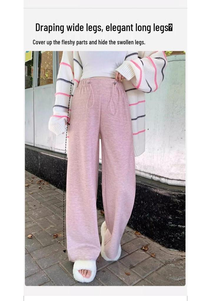 Maternity Straight-Leg Casual Pants: Comfortable, Velvet-Lined, Large Size, Non-Tight for Autumn/Winter 2025