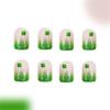 24 Pieces Irish Themed Short False Nail with Green Shamrock Designs Full Cover Acrylic Nail Manicure for Patrick's Day