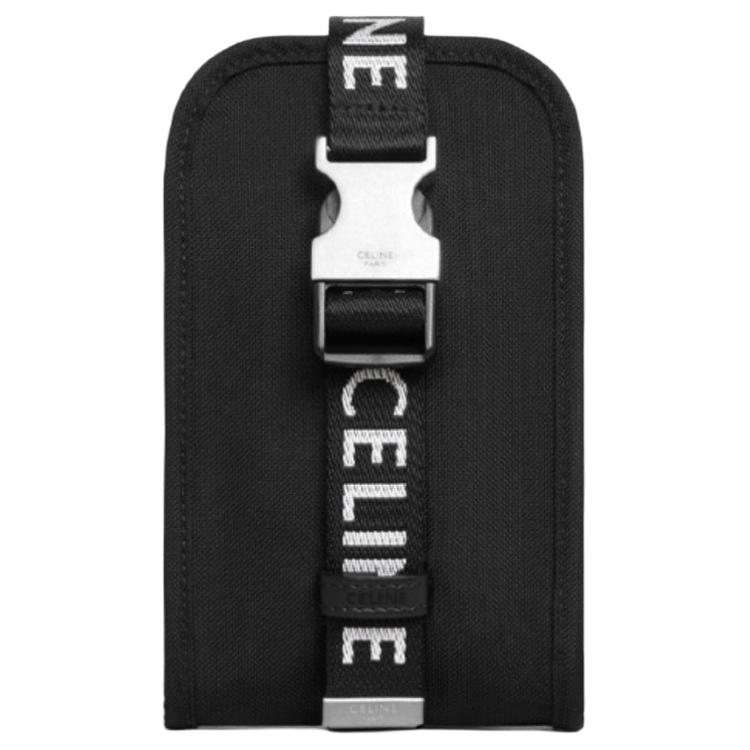 Celine Detachable Shoulder Strap Leather Crossbody Phone Bag Unisex Bags Black 10J212DVN-38SI