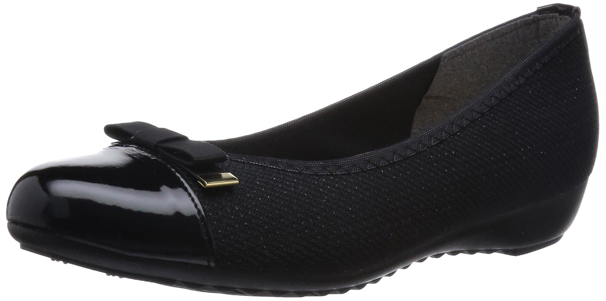 

casual low black 2E [Arch Contact] Japanese-made pumps, heel, IM39082, women s, glitter, 24.0 cm,