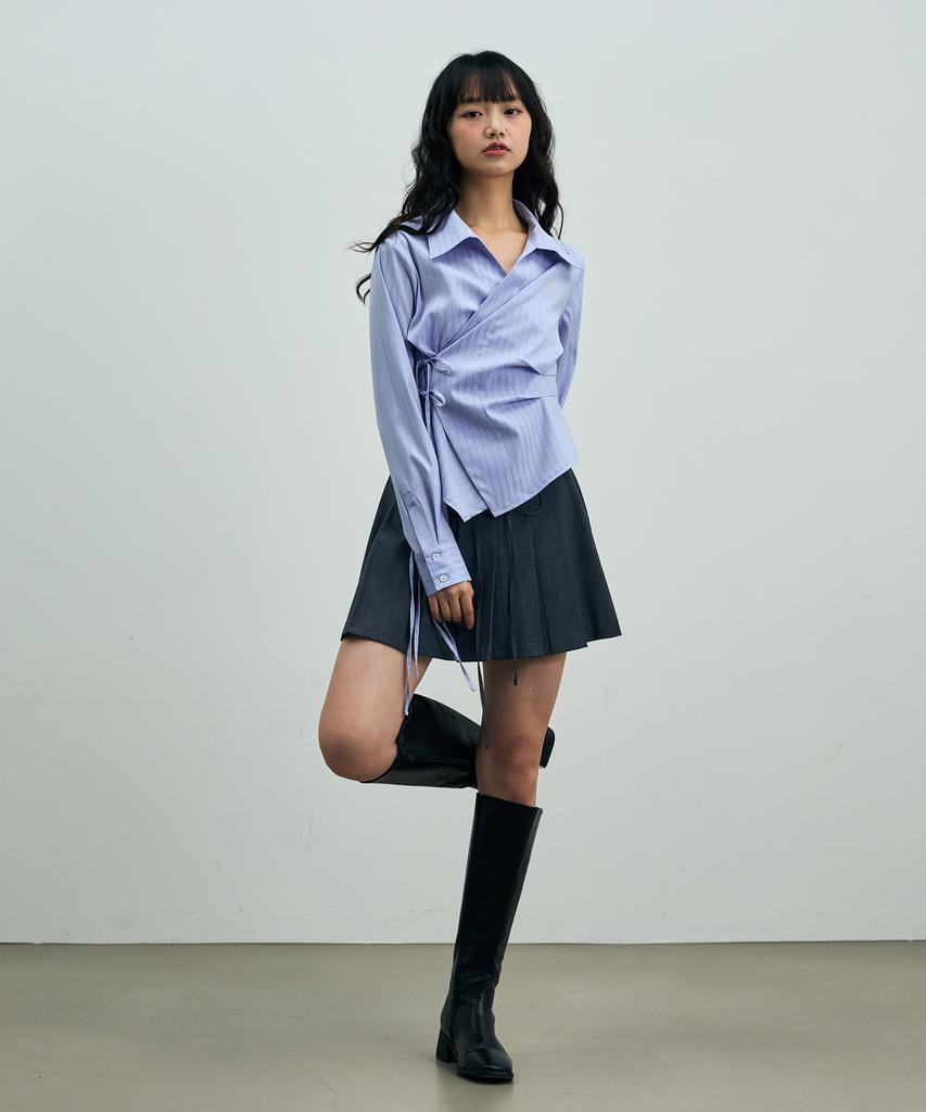 Alikim Mild Pleats Skirt Pants / Charcoal
