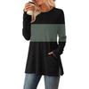 Womens Sweaters Crewneck Long Sleeve Shirts With Pockets Fall Outfits Fashion Winter Clothing Side Slit