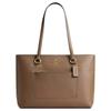 Shoulder Bag Station 35 Metal Hardware Decoration Cross Grain Leather and Coated Canvas Tote Tote Shopping Large Size Women's Dark Stone Color