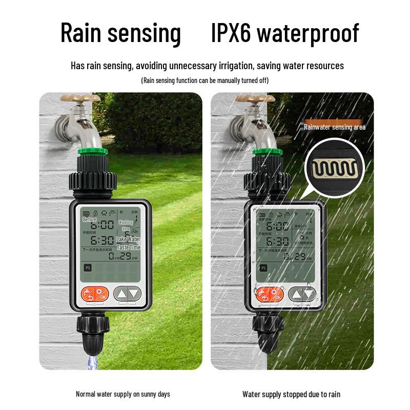 Smart Rain Sensor Drip Irrigation Timer with Large Screen for Plant Walls