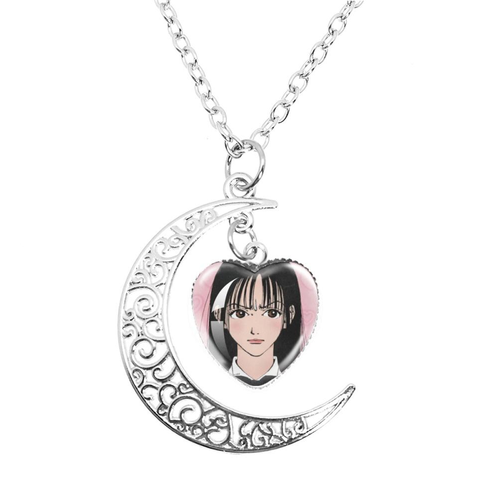 Anime Paradise Kiss Yukari Hayasaka Miwako Sakurada The Moon Necklace Glass Heart Shape Pendant Necklace Jewelry Charm Fans Gift