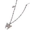 Flash Diamond Butterfly Necklace Niche Design Sense Light Luxury Size Butterfly Collarbone Chain, Micro-set Diamond Collarbone Chain