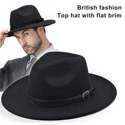 Cappello da Gentiluomo Vintage Cappello Jazz Stile Inglese con Decorazione Cintura Regolabile Corto