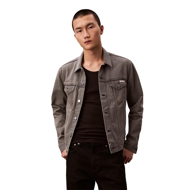 Calvin Klein American Style Retro Minimalist Lapel Denim Jacket Unisex jackets 4LF760G