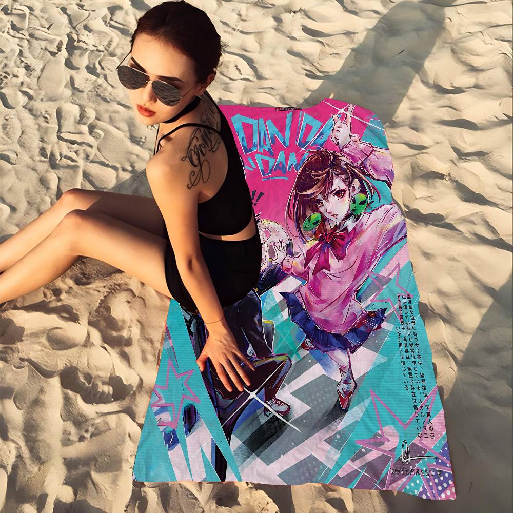 Classic Japanese Anime D-DAN DA DAN Anime Beach Swimming Towel Soft Absorbent Washcloth Children's Gifts For Travel Camping Gym