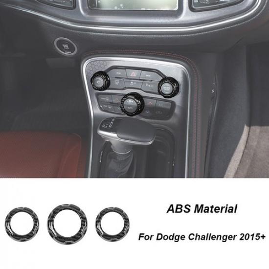 Carbon Audio AC Air Condition Switch Knob Cover Trim for Dodge Challenger 2015+