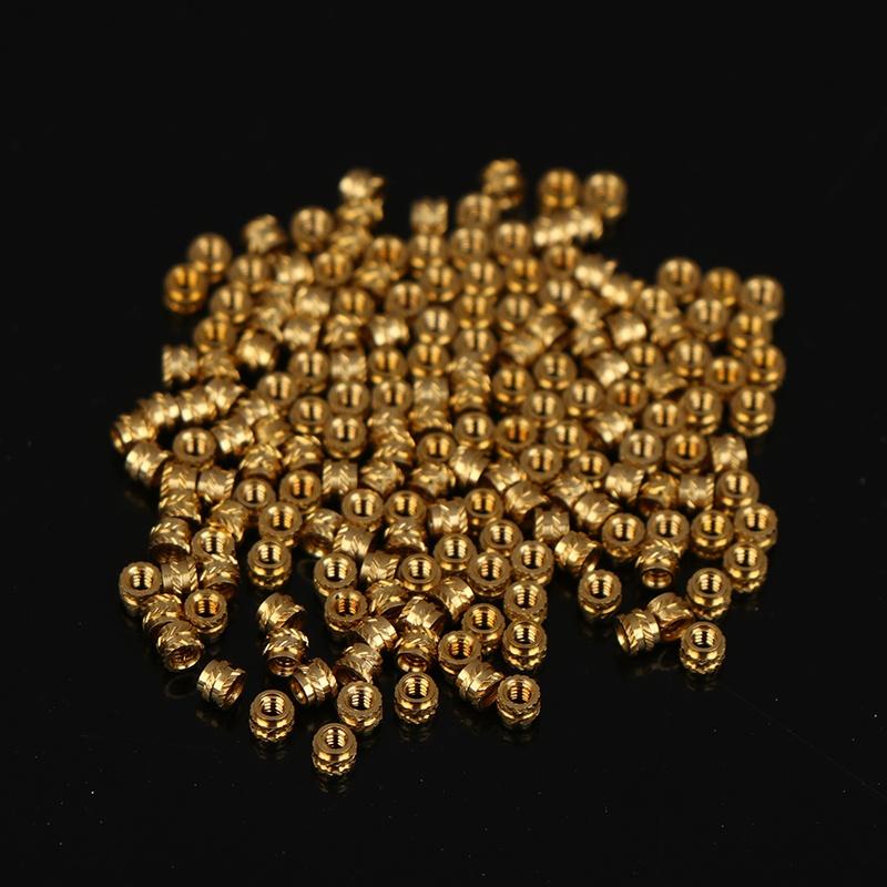 M1 M1.2 M1.4 Brass Threaded Inserts Nut Kit Hot-Melt Copper Nut Knurled Embed Injection Brass Insertnut For 3D Printer Component