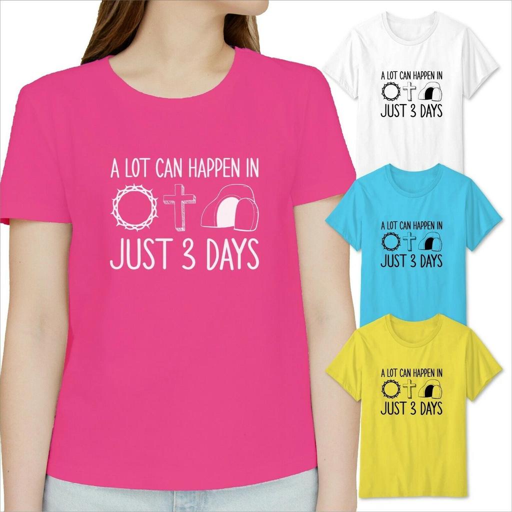 Easter Day Shirt A Lot Can Happen in 3 Days Jesus Bible Christian Printed TShirt