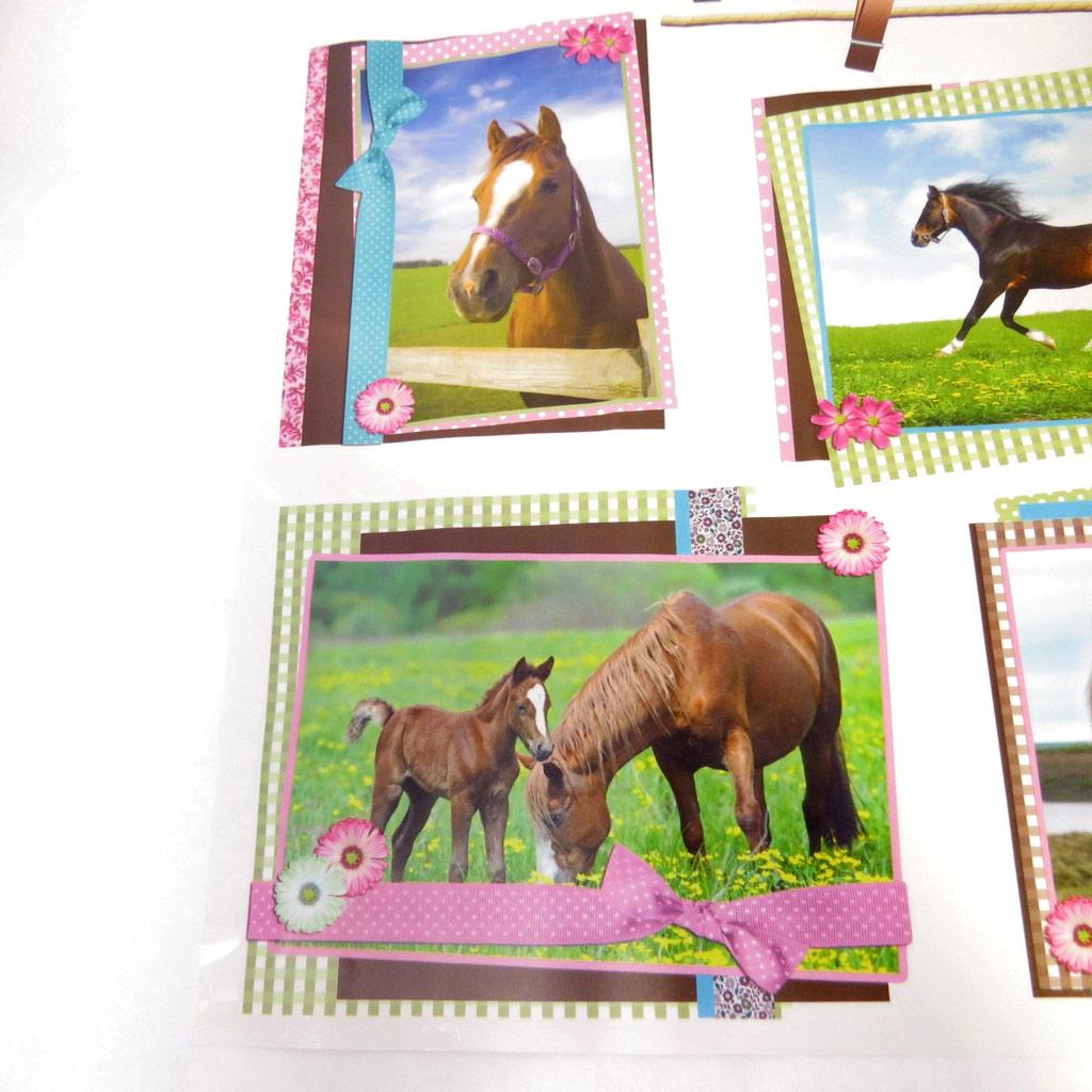 Les Trésors De Lily [L2474] - Planche de stickers 'Passion Chevaux' rose bleu (50x70 cm)