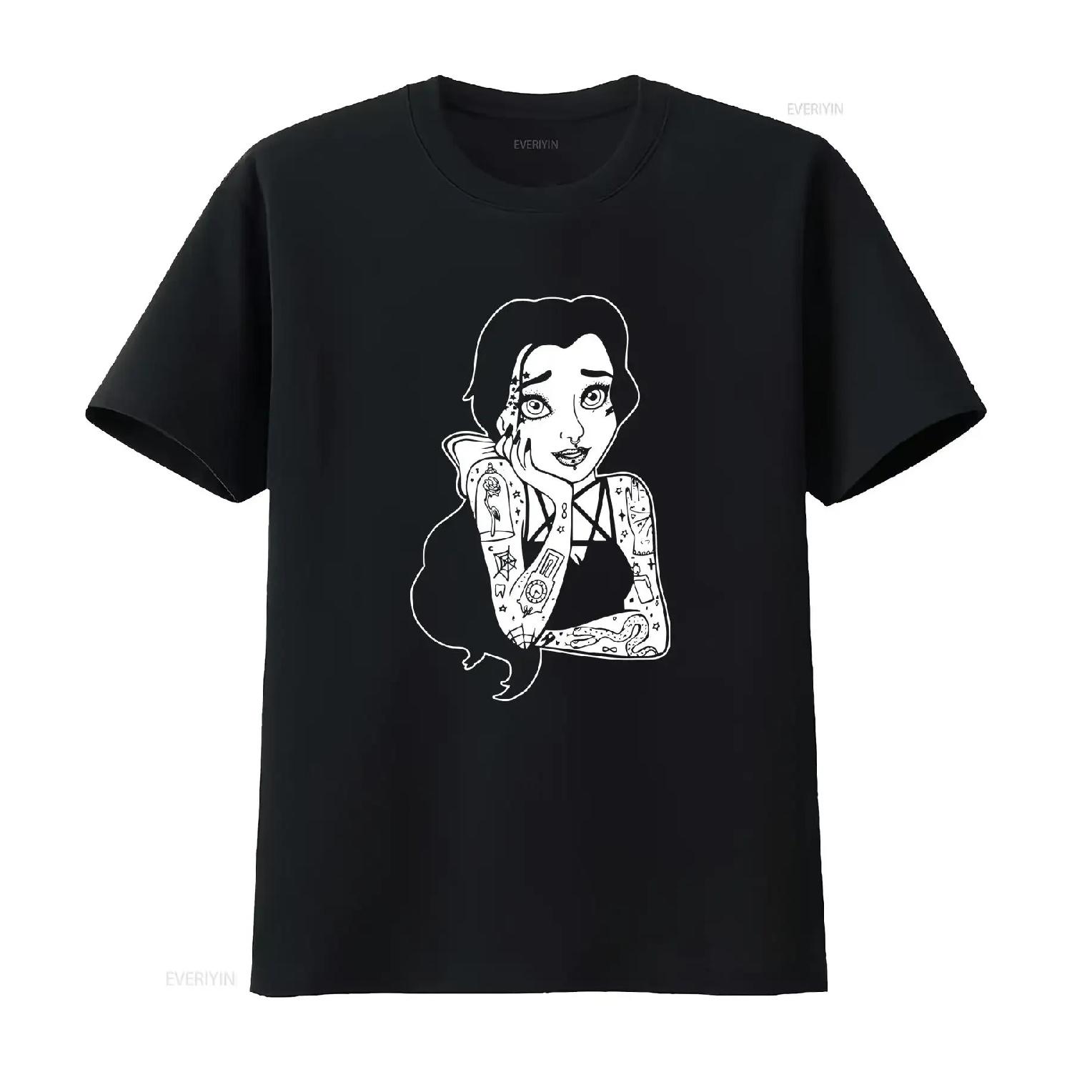 

Belle Beauty Cool 80s T Shirt vintage Washed homme streetwear Casual Breathable Stylish Top For Everyday Wear fashion graphic XXXXXL чорний