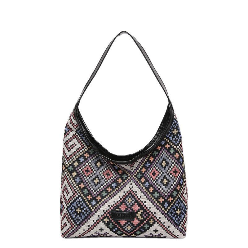 

Modern Versatile Canvas Handbag For Women Available In Stylish Black And Brown Model 1 Black