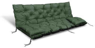 Garden Cushion 180x60x50 Cm + 2 Cushions for a Swing Bench, Waterproof, Green