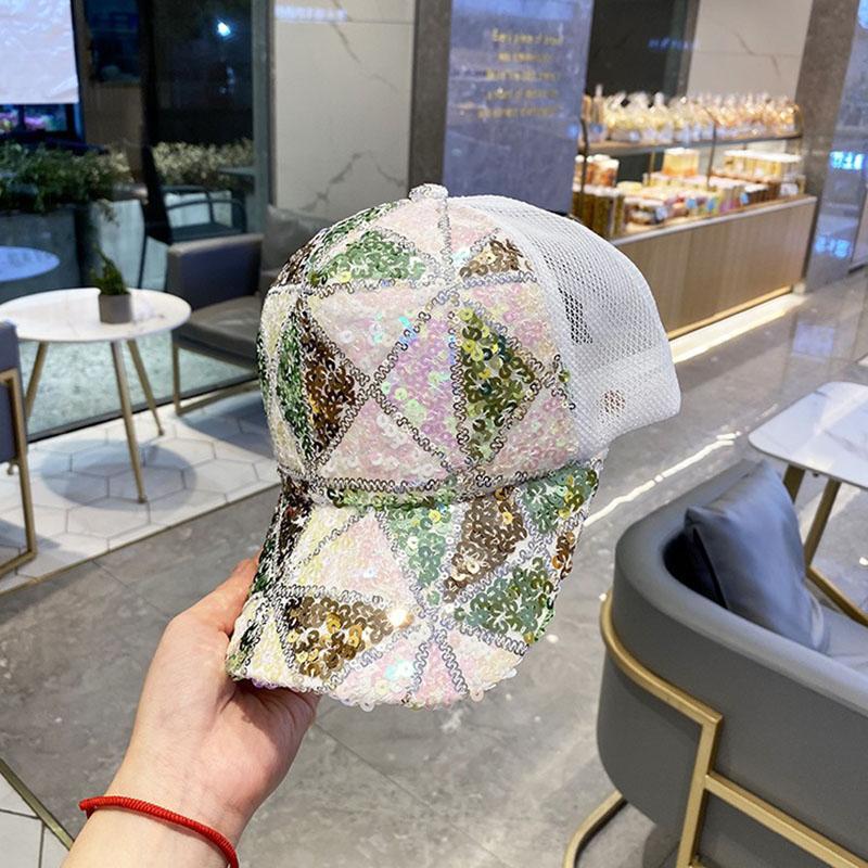 Korean Style Colorful Sequin Hat Summer Hat Children's Breathable Mesh Baseball Cap Youth Travel Shopping Sun Hat